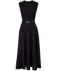 Norma Kamali - Belted Cotton-Blend Midi Dress - Lyst