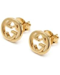 Gucci - Interlocking 18K Stud Earrings - Lyst