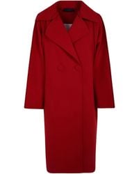 Maria Calderara - Doublebreasted Coatfelt Coat - Lyst