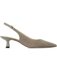 Stuart Weitzman - Leather-Trimmed Suede Slingback Pumps - Lyst
