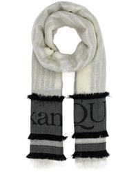 McQueen - Logo Printed Frayed-Edge Scarf - Lyst