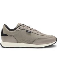 BOSS - Mesh-Panelled Lace-Up Sneakers - Lyst