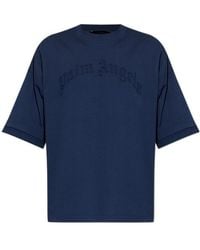 Palm Angels - Curved Logo Loose Double T-Shirt - Lyst