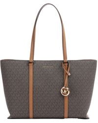 MICHAEL Michael Kors - Temple Large Signature Logo Tote Bag - Lyst