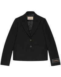 Gucci - Patch Detail Single-Breasted Blazer - Lyst