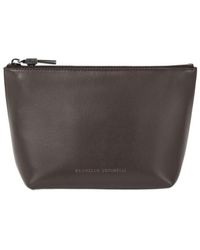 Brunello Cucinelli - Logo-Print Clutch Bag - Lyst