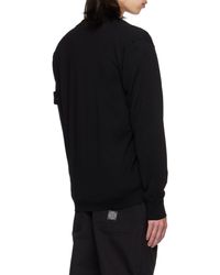 Stone Island - Compass-Badge Wool Cardigan - Lyst