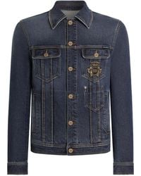 Dolce & Gabbana - Denim Jacket With Logo Patch - Lyst