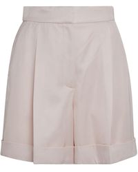 McQueen - High-Waist Pleated-Detail Shorts - Lyst