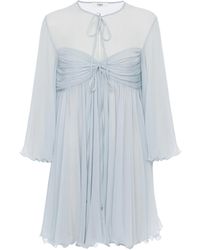 Chloé - Chloé Pleated Mini Dress - Lyst