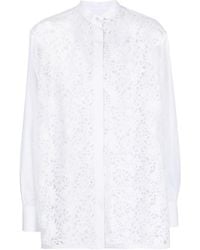 Valentino - Crocheted Floral Lace Shirt - Lyst