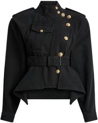 Balmain - Belted Denim Jacket - Lyst