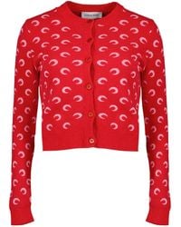 Marine Serre - Moon Pattern Cropped Cardigan - Lyst