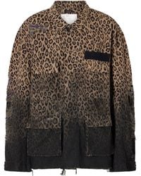 R13 - Shredded Leopard-Print Jacket - Lyst