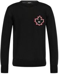 DSquared² - Logo Embroidered Crewneck Jumper - Lyst