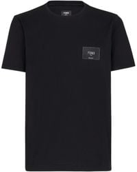 Fendi - Embroidered Logo-Patch Cotton T-Shirt - Lyst