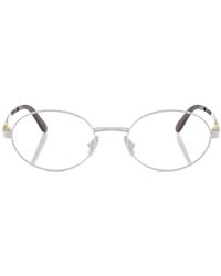 Miu Miu - Eyewear Oval Frame Glasses - Lyst