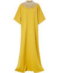 Jenny Packham - Dessert Blossom Crystal-Embellished Crepe Gown - Lyst