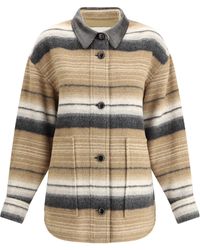 Isabel Marant - Isabel Marant Étoile Dayvi Striped Curved Hem Coat - Lyst