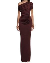 Self-Portrait - Draped Knitted Midi Dress - Lyst
