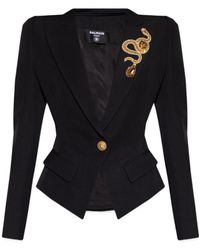 Balmain - Crystal-Embellished Tailored Blazer - Lyst
