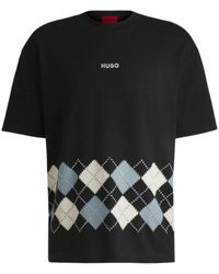 BOSS - Hugo Logo Embroidered Oversized T-Shirt - Lyst