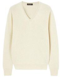 Loro Piana - V-Neck Cashmere Long-Sleeved Sweater - Lyst