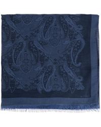 Etro - Logo Detailed Frayed Scarf - Lyst