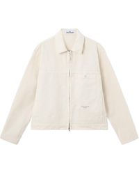 Stone Island - Logo-Embroidered Shirt Jacket - Lyst
