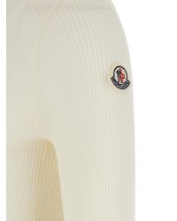 Moncler - Long-Sleeved Fine Ribbed Polo Top - Lyst