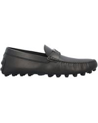 Tod's - Gommino Logo Plaque Loafers - Lyst