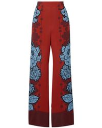 Borgo De Nor - Floral Printed Satin Trousers - Lyst