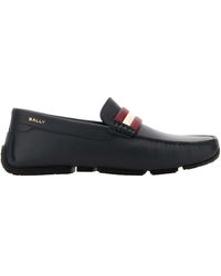 Bally - Logo Printed Striped Slip-On Loafers - Lyst