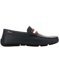 Bally - Logo Printed Striped Slip-On Loafers - Lyst