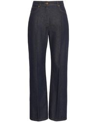 Max Mara - Denim-Look Cotton Barrel-Leg Trousers - Lyst