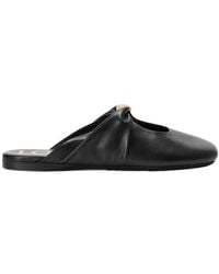 Loewe - Ruched Logo-Plaque Sandals - Lyst