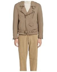 MM6 by Maison Margiela - Belted Zip-Up Biker Jacket - Lyst