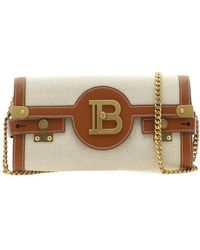 Balmain - Logo Plaque Shoulder Bag - Lyst
