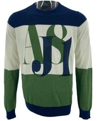 Armani Jeans - Round-Collar And Long-Sleeved Sweater - Lyst