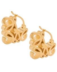 Loewe - Anagram Bombé Hoop Earrings - Lyst