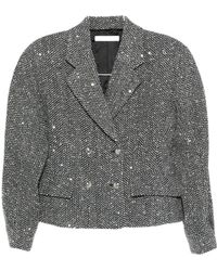 Alessandra Rich - Sequin-Embellished Herringbone Jacket - Lyst