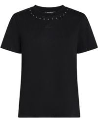 KARL LAGERFELD - Stud-Embellished Crew-Neck T-Shirt - Lyst