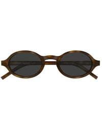 Saint Laurent - Eyewear Oval Frame Sunglasses - Lyst