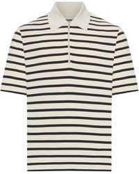 Jil Sander - Striped Zip Polo Shirt - Lyst
