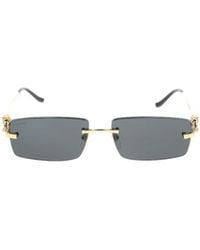 Cartier - Rectangular Frame Sunglasses - Lyst