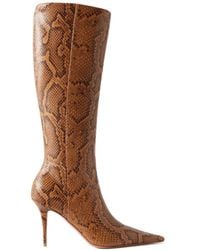 AMINA MUADDI - Barbara Snake-Effect Knee Boots - Lyst
