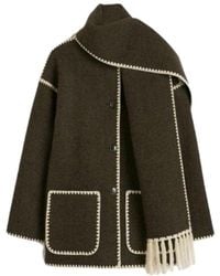 TOTEME - Totême Fringe Detailed Long Sleeved Scarf Jacket - Lyst