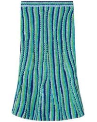 Tory Burch - Striped-Pattern Midi Skirt - Lyst