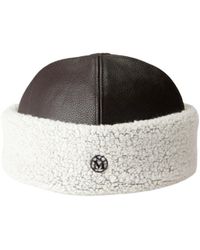 Maison Michel - Marthe Shearling-Trim Leather Hat - Lyst