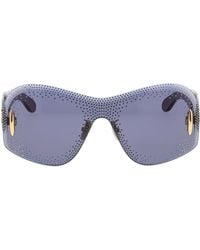 Loewe - Embellished Shield Frame Sunglasses - Lyst